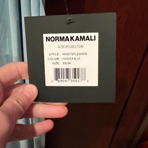 Norma Kamali NEW WITH TAGS Powder Blue Backless Dress